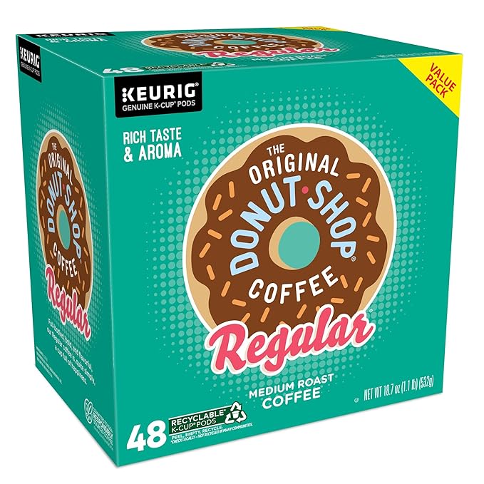 The Original Donut Shop Regular Single-Serve Keurig K-Cup Pods Medium Roast Coffee Pods 48 Count