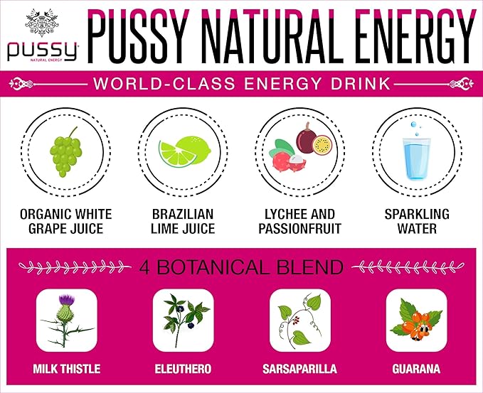 Pussy Natural Energy Drink 12 Pack