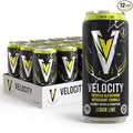 Velocity Lemon Lime Sparkling Energy Drink with Patented Glutathione Antioxidant Formula Zero Sugar Keto 12 Pack (16 oz Cans)