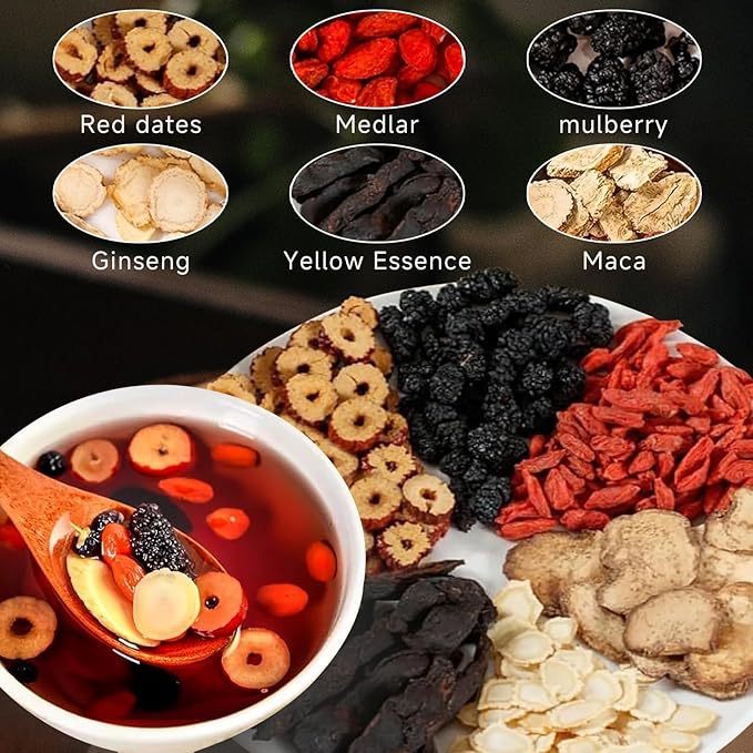 Kidney Tea Formula Ginseng Six Treasures Tea Bags 50 bags Traditional Chinese Herbal Teabag Suitable for Men and Women 6 Precious Ingredients Formula