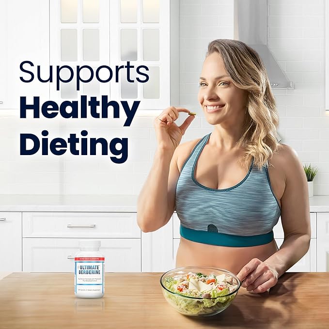 Ultimate Berberine Phytosome for Optimal Metabolic Health After 35 - 9.6X Absorption Dual Action Formula for Appetite &amp Gut Health - Immunity &amp Cholesterol Support - Clinical Dose &amp Third