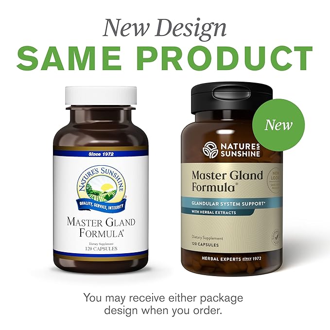 Nature's Sunshine Master Gland 120 Capsules | Provides Complete Nutritional Support for Every Gland in the Body Helps Support Energy Metabolism