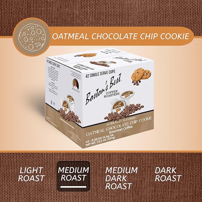 Boston’s Best - Oatmeal Chocolate Chip Cookie Flavored Coffee Blend Dessert Gourmet Compatible with Keurig Coffee Maker 1 Count (42 Single Serve Medium Roast Cups)