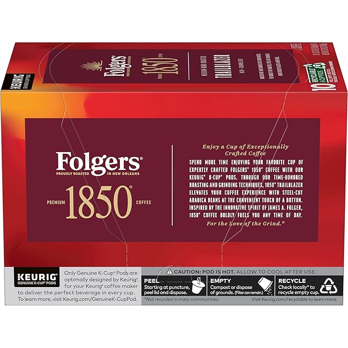 Folgers 1850 Trailblazer Medium-Dark Roast Coffee 60 Keurig K-Cup Pods