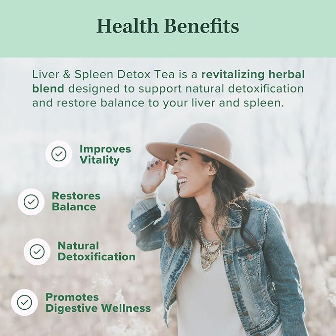 Jade Tea - Organic Liver Detox &amp Spleen Detox Tea - Organic Dandelion Root Tea Burdock Root Ginger Root &amp Orange Peel - Supports Liver Kindey Gallbladder &amp Spleen Health - USA Made