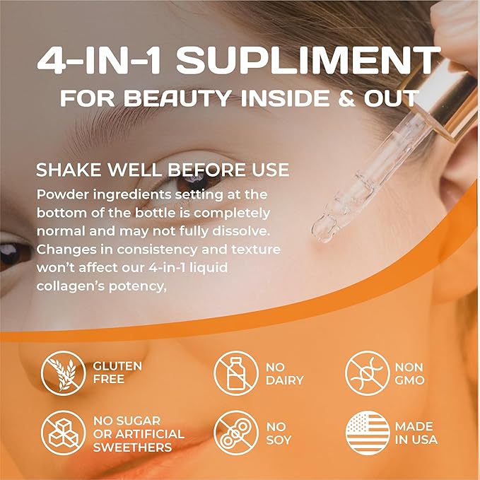 SIRUNES Liquid Biotin and Collagen Hair Skin Nails Supplement with 10000mcg Collagen 5000mcg Biotin Keratin Saw Palmetto 4 fl oz Made in USA