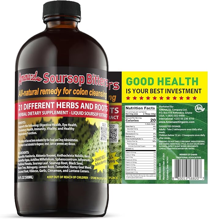 Amenazel Organic Soursop Bitters 16 fl oz