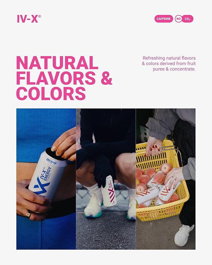 IV-X (IV-X - 12-Pack Dragon Fruit 16oz Cans - Energy &amp Focus &amp No Artificial Colors - 200mg of Green Tea Caffeine Himalayan Salt &amp Utah Sea Minerals - Gluten-Free &amp Vegan Friendly)
