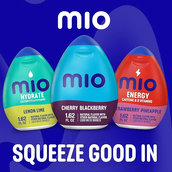 MiO Liquid Water Enhancer Variety Pack – Orange Tangerine Fruit Punch Lemonade &amp Cherry Blackberry Flavors (Pack of 4)