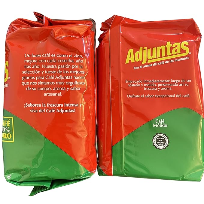 Cafe Adjuntas - Dark Roast Puerto Rican Ground Coffee - 2 pack