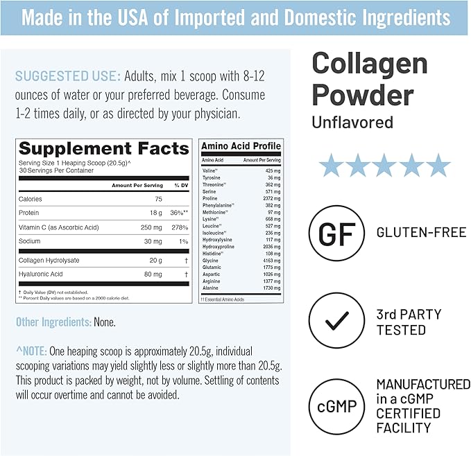 NatureWise [1] Collagen Peptides Powder + Hyaluronic Acid &amp Vitamin C - Non-GMO - 30 Servings + [1] Flaxseed Oil 1200mg - Organic Cold Pressed - 30 Softgels[30-Day Supply]