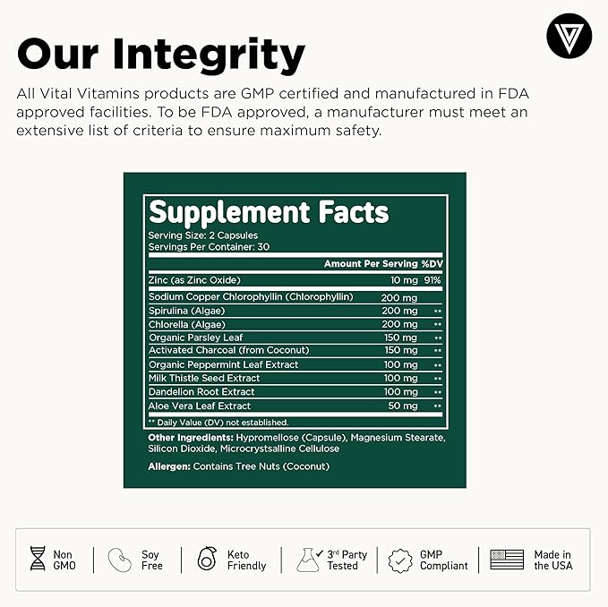Vital Vitamins Multi Collagen Peptides Powder + Chlorophyll Complex Capsules