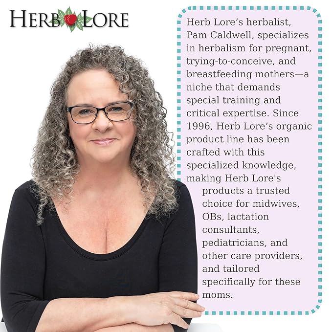 Herb Lore Organic Nursing Tea - 58 Servings - Loose Leaf - Fenugreek Free Lactation Tea with Moringa for Breastfeeding Moms