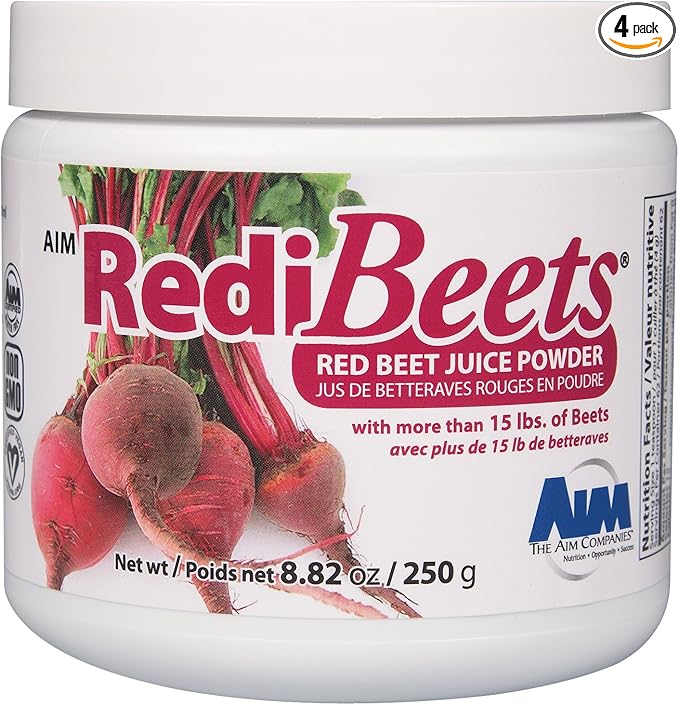 AIM Redi Beets for beet juice supplementation 8.8 oz (4 Pack) Pure juice product minimal fiber present