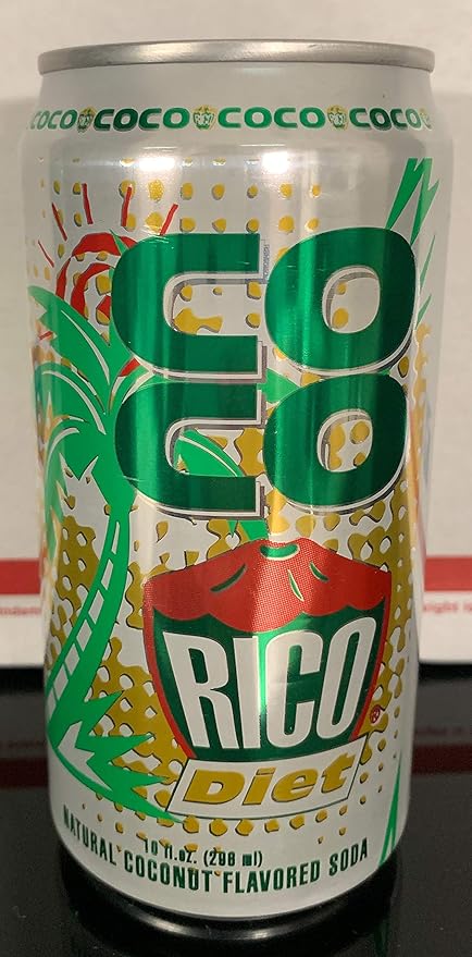 COCO RICO DIET Natural Coconut Flavored Soda 10 fl oz SIX PACK