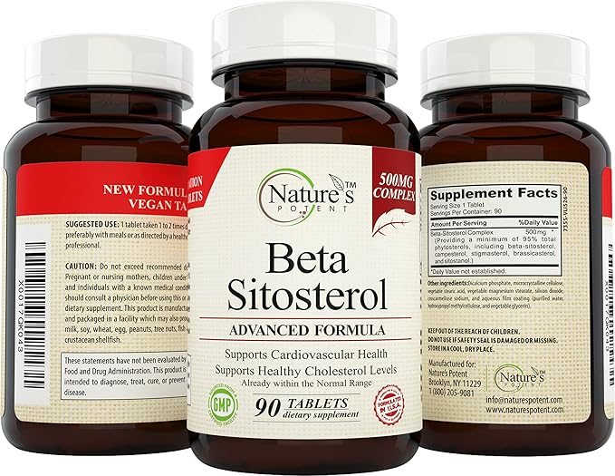 Nature's Potent Beta Sitosterol 500 Mg Supplement for Prostate Support &amp Healthy Cholesterol Levels 90 (Capsules)