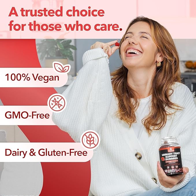 Potent Cranberry Gummies with D Mannose - Urinary Tract Health for Women &amp Men Urinary Flush &amp Bladder Fast-Acting Support Supplements with Hibiscus Powder 180 Count