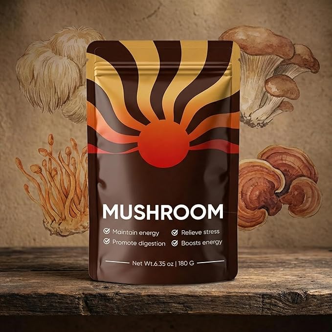 Mushroom Coffee – Mushroom Coffee Blend with 10 Mushrooms + Collagen – Organic Instant Coffee Mix for Balanced Energy Focus &amp Wellness – Low Caffeine Sugar-Free Dairy-Free 30 Servings