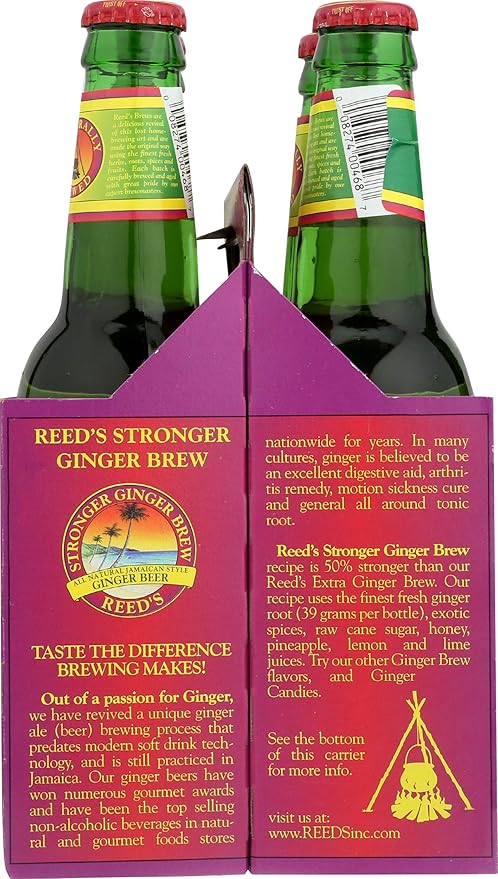 Reeds Ginger Brew Ginger Beer 12 Ounce 4 Pack