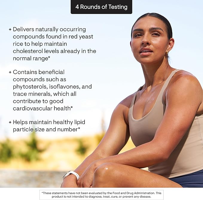 THORNE - Red Yeast Rice - Supports Healthy Cholesterol Levels Already in a Normal Range Heart Health &amp Blood Pressure* - Third-Party Certified - Gluten-Free Dairy-Free - 120 Capsules