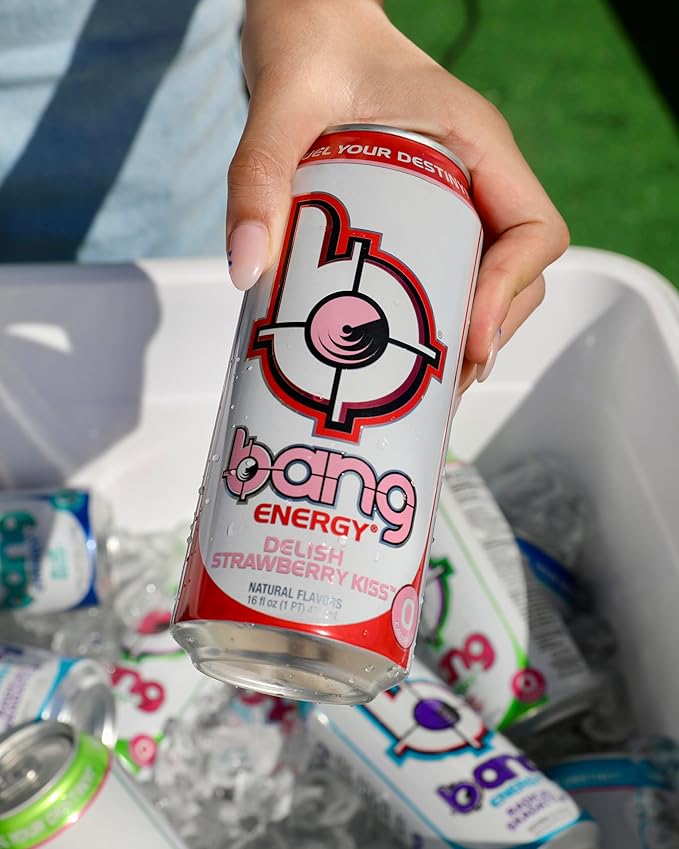 Bang Energy Delish Strawberry Kiss Sugar-Free Energy Drink 16 Fl Oz | Pack of 12