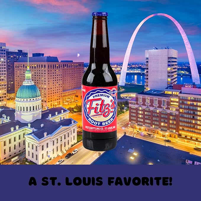 Fitz's Root Beer | Delicious Root Beer with Real Cane Sugar | 12 oz Glass Bottles with Crazy Soda Pop Bottle Opener (6 Pack)