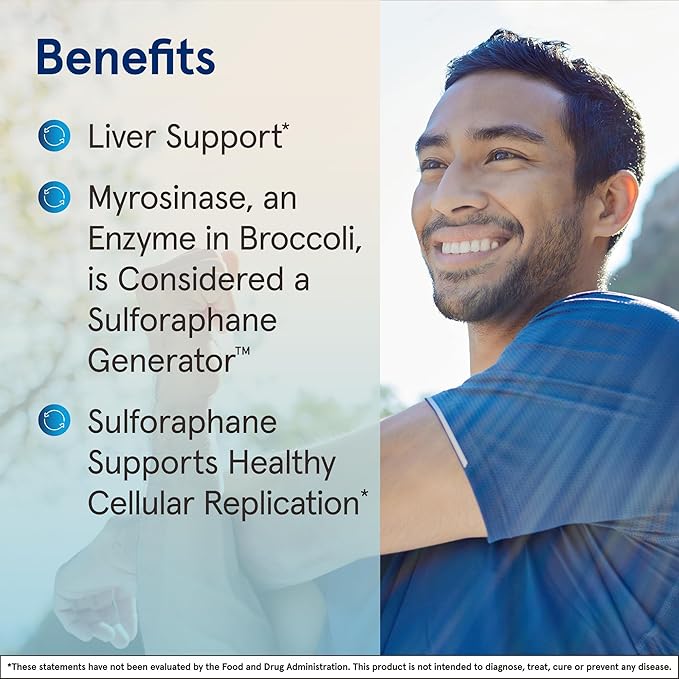 Jarrow Formulas BroccoMax Sulforaphane Generator 35 mg With Sulforaphane Glucosinolate and Myrosinase Dietary Supplement for Liver Health Support 120 Delayed Release Veggie Capsules 60 Day Supply