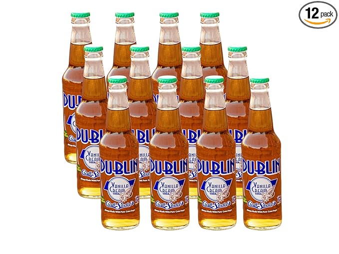 Dublin Bottling Works Craft Soda Pure Cane Sugar Made in Texas – Assorted 12-Pack – Premium Small-Batch Soda Gluten-Free Retro Artisanal Beverages (12 Pack Vanilla Cream)