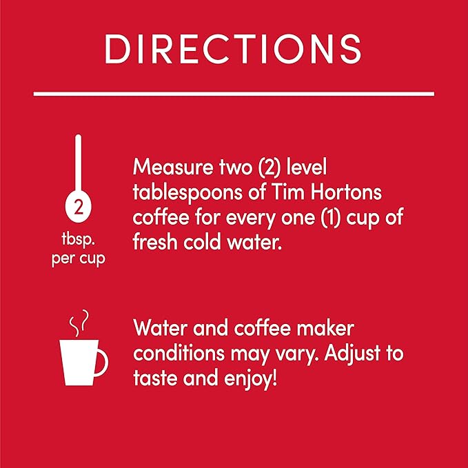 Tim Hortons Colombian Medium-Dark Roast Ground Coffee Perfectly Balanced Always Smooth Made with 100% Arabica Beans 12 Ounce (Pack of 6)