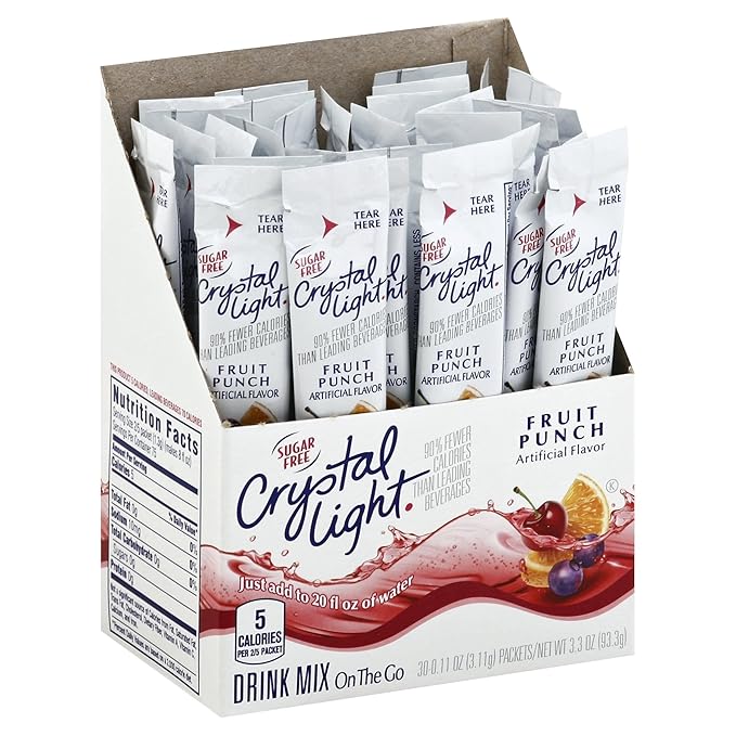 Crystal Light On-The-Go Drink Mix Fruit Punch (Pack of 90)