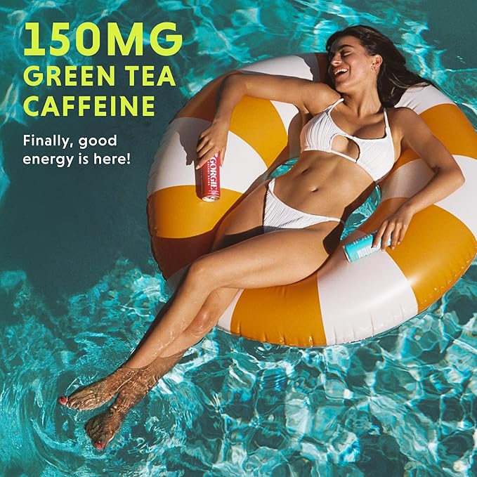 GORGIE Sugar Free Natural Energy Drinks Original Variety and Sparkling Paradise Punch (2 Pack of 12) - Healthy Energy Drinks - Natural Coffee Replacement with Green Tea 150mg Caffeine and Biotin