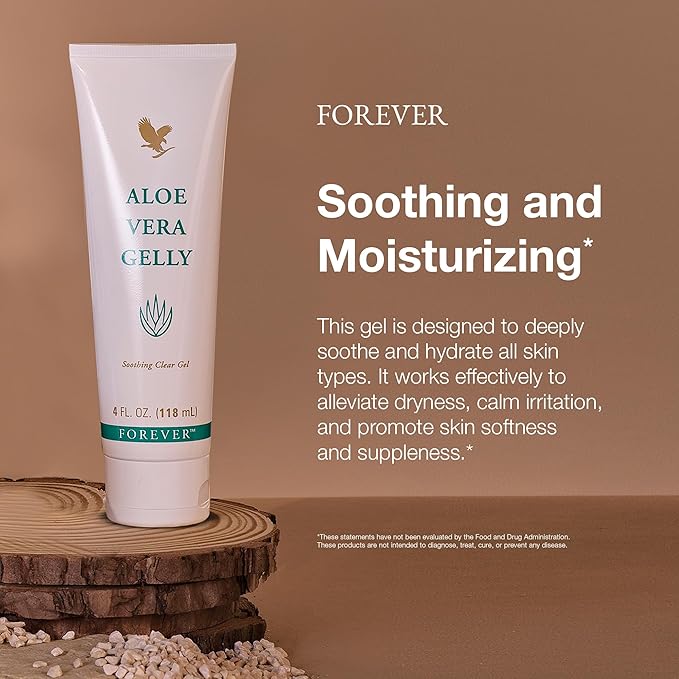 Forever Living - Aloe Vera Gelly - Pure Aloe Gel to Sooth Moisturize and Condition - Vegan and Gluten-Free - 4 fl oz (Pack of 2)
