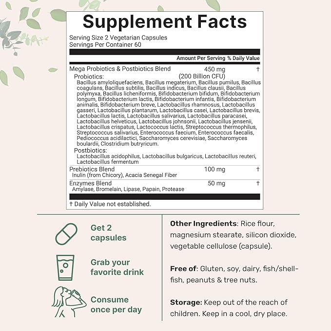 Micro Ingredients 8-in-1 Multi Collagen Pills &amp Mega Probiotics 200 Billion CFU Veggie Capsules | 2 Pack Bundle | Hydrolyzed Peptides + Hyaluronic Acid &amp Vitamin C | 40 Strains + Inulin &amp