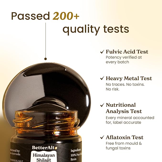 Better Alt Pure Himalayan Shilajit Resin Pack of 1 High Potency Gold Grade 75 Servings for Energy Boost &amp Immune Support 85+ Trace Minerals 75%+ Fulvic Acid with Lab Test Report400 mg