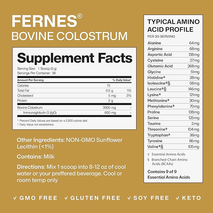 Grass Fed Whole Bovine Colostrum Powder for Women &amp Men – First Day Milking Non GMO Soy Free Keto Gluten Free – 56 Servings 5.93 oz Unflavored Made in USA