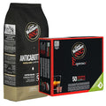 Caffe' Vergnano Whole Bean Coffee Bundle - Antica Bottega Beans 1000g bag &amp Cremoso Espresso Original Line Machine Compatible Capsules (50 Pack)