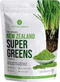 Antler Farms - 100% Pure Organic New Zealand Super Greens Powder 40 Servings 200g - Wheat Grass Barley Grass Chlorella Spirulina - Vegan Gluten Free Chlorophyll Rich for Energy and Detox