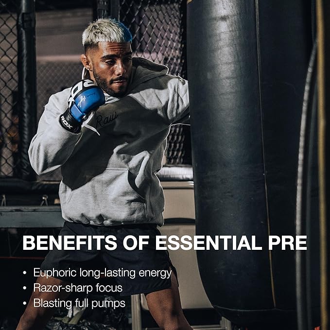 RAW Essential Pre-Workout Powder (Sour Watermelon) - Chris Bumstead Sports Nutrition Supplement for Men &amp Women - Preworkout Energy Powder with Caffeine L-Citrulline L-Tyrosine &amp Beta Alani