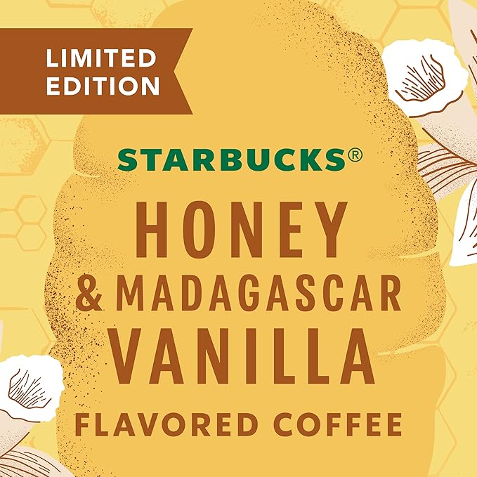 Starbucks Flavored K-Cup Coffee Pods Honey &amp Madagascar Vanilla for Keurig Brewers Limited Edition 6 boxes (60 pods total)