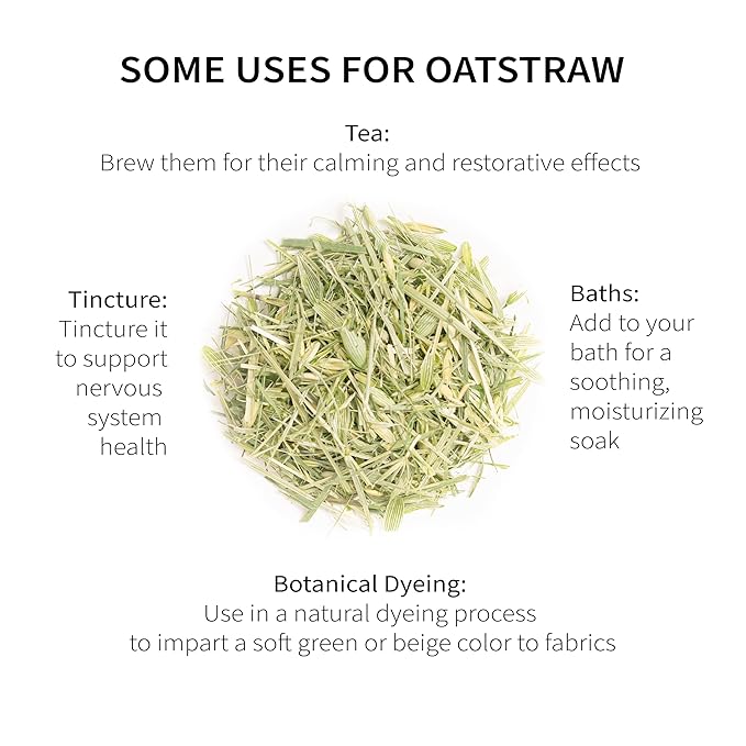 Oatstraw Organically Grown in Wisconsin | 7.0 oz | 99 Servings | Sacred Blossom Farm | Herbal Tea &amp Medicinal Herbs | Loose Leaf | Regenerative Farming | Single Source | Avena sativa