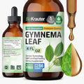 BIO KRAUTER® Gymnema Sylvestre - Liquid Drops Gymnema Sylvestre Extract 530 mg per Serving 4 Fl.Oz 56-Day Supply - Pure &amp Vegan Gurmar for Overall Support &amp Daily Wellness - Alcohol &amp Suga
