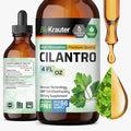 BIO KRAUTER® Cilantro for Detox Cleanse - Vegan Antioxidant Supplement Natural Cilantro Tincture 650 mg per Serving - Liquid Coriander Leaf Supplement Alcohol &amp Sugar Free 4 Fl.Oz 56-Day Supply