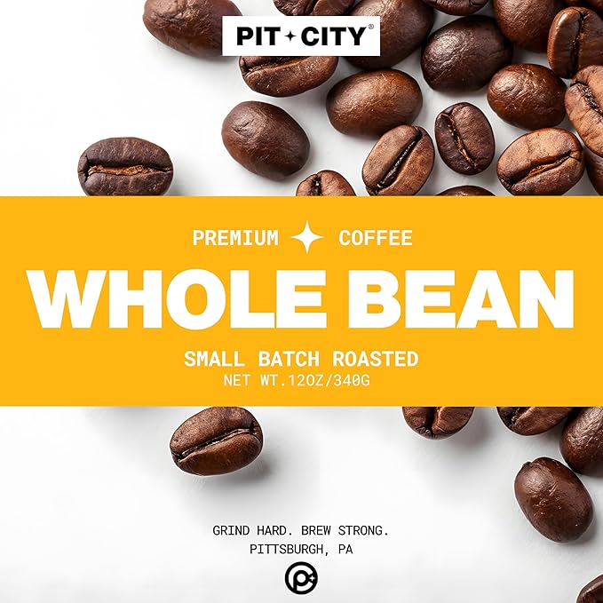 Pit City West End Signature Blend Dark Roast Whole Bean Coffee 12oz Bag - Full Bodied Roasted Nuts Caramel and Dark Chocolate Notes - Premium Small Batch Roasted - Pittsburgh