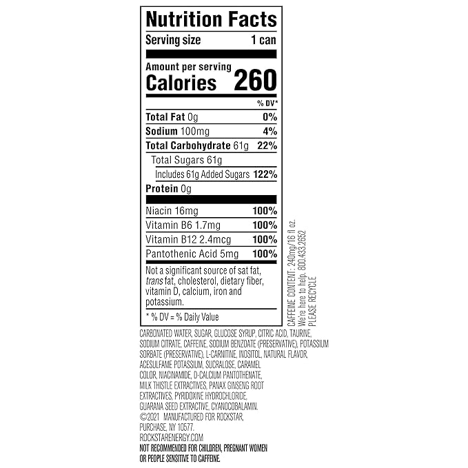 Rockstar Energy Drink Hardcore Apple 16 Fl Oz Can
