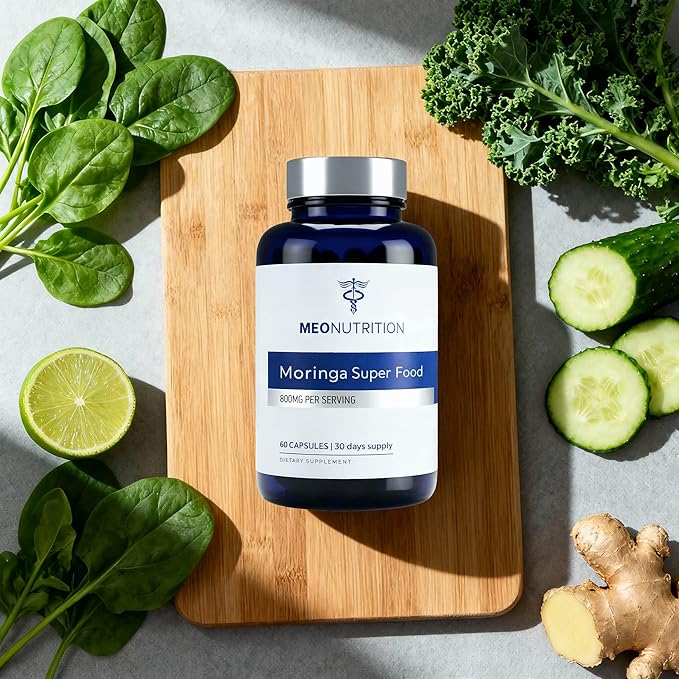 Moringa Capsules 800mg - Pure Horseradish Tree Leaf Superfood Supplement for Healthy Energy Sleep &amp Joint Support - Made in USA Vegan Non-GMO - 60 Veggie Capsules