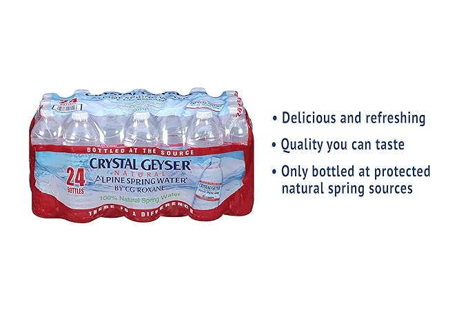 CRYSTAL GEYSER SINCE 1977 Pallet Of 84 Cases Of Alpine 100% Natural Spring Water 24 16.9oz bottlesper Case Bottled at The Source Clear (CGW24514PL)