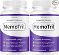 (2 Pack) Memotril Capsules - Official Memo Tril Advanced Brain Health Supplement Support Pills All Natural Formula Memotril Vitamins For Overall Health &amp Wellness Reviews 120 Capsules For 2 Mont