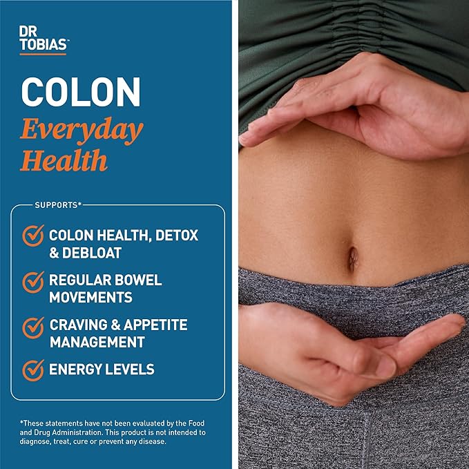 Dr. Tobias Colon Everyday Health - Gut Health for Women &amp Men - Psyllium Fiber Powder Drink with 4g Psyllium Husk Powder per Serving Vegan Gluten Free Non-GMO Strawberry Flavor 60 Servings