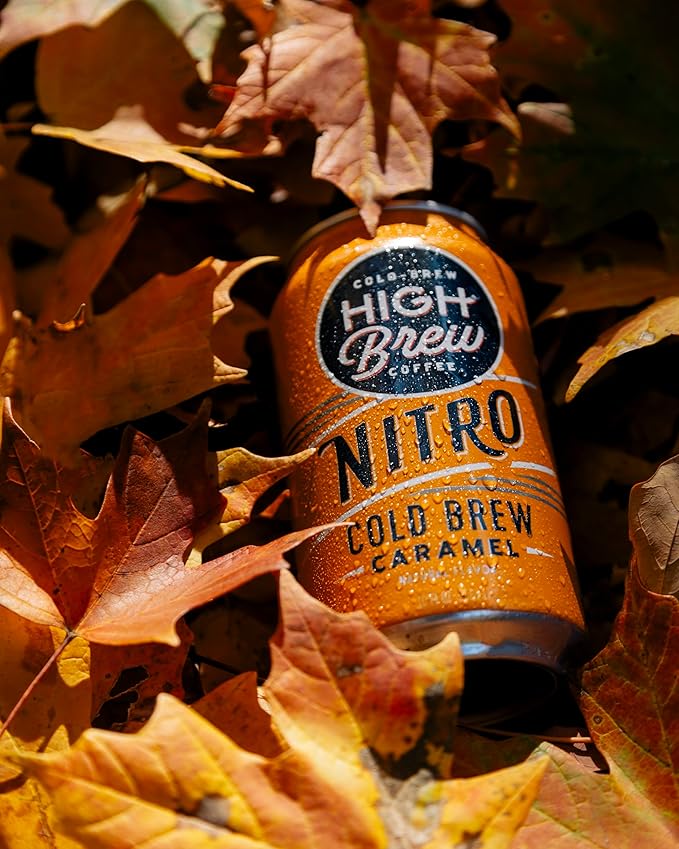 High Brew Coffee | Nitro Cold Brew | Sugar-Free and Dairy-Free 200mg Natural Caffeine Smooth Low-Acid Coffee Infused with Nitrogen Ready-to-Drink | 10 oz Can (Caramel)