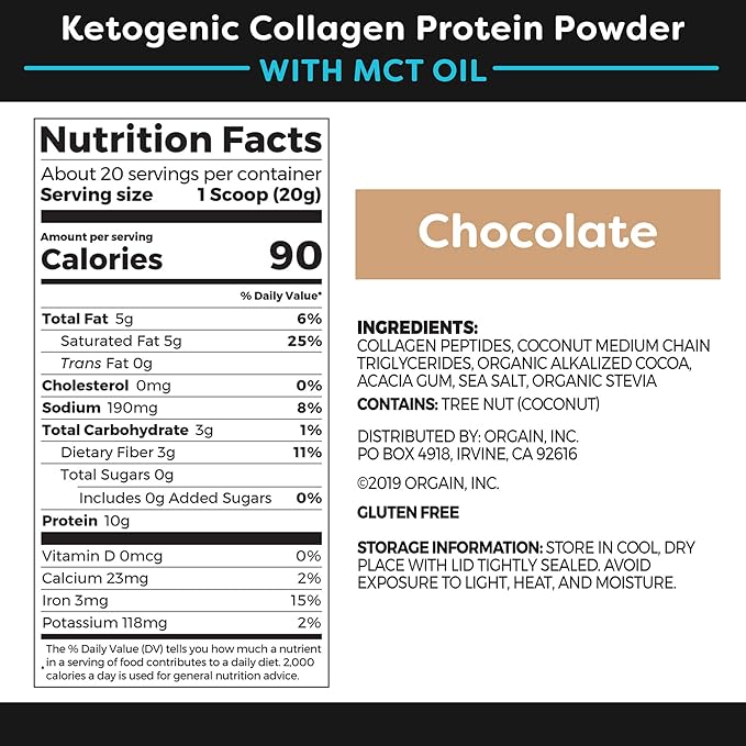 Orgain Keto Collagen Protein Powder Chocolate (0.88lb) Organic Vegan Protein Powder Creamy Chocolate Fudge (2.03lb)